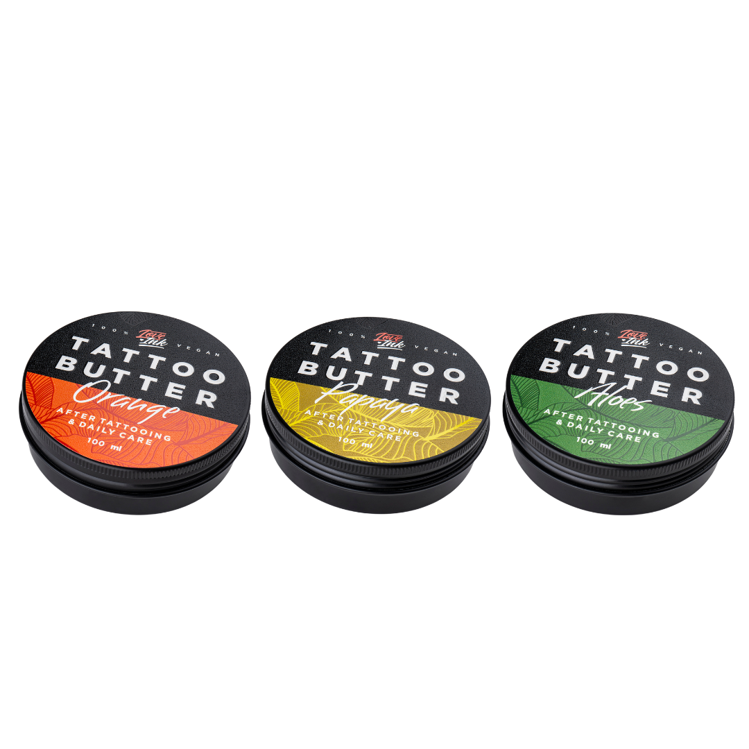 tattoo butter aloes Set: Tattoo Butter 100ml x3 (Orange, Aloes, Papaya) – Loveink